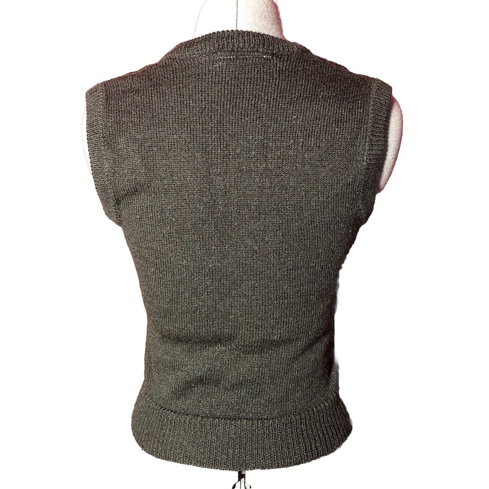 Vtg 80s Statement Sweater Vest Knit Pastel Hearts Grannycore Dark Kawaii s/m - Picture 5 of 10